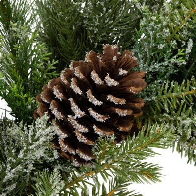 Northlight Frosted Mixed Pine And Cedar Wreath