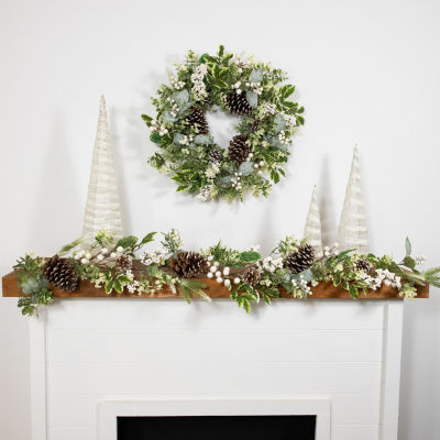 Northlight Frosted Pinecones And Berries Wreath