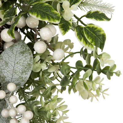 Northlight Frosted Pinecones And Berries Wreath