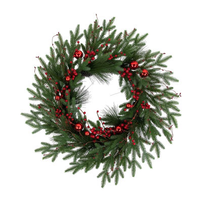Northlight Red Berry And Pine Unlit Wreath