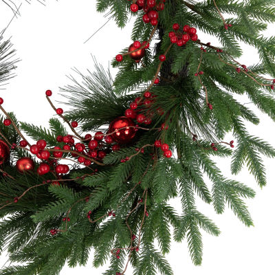 Northlight Red Berry And Pine Unlit Wreath