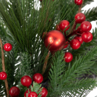 Northlight Red Berry And Pine Unlit Wreath