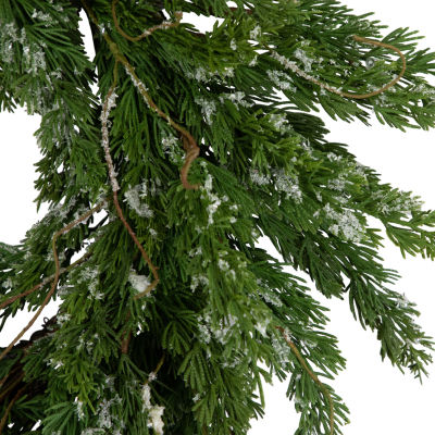 Northlight 24in Iced Cedar Unlit Wreath