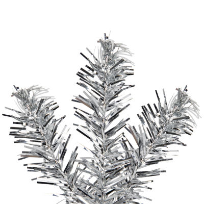 Northlight Silver Tinsel Clear Lights Pre-Lit Christmas Outdoor Garland
