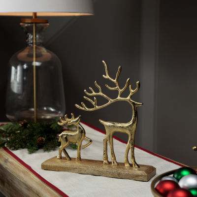 Northlight 10.25" Metal Gold Reindeer Christmas Tabletop Decor