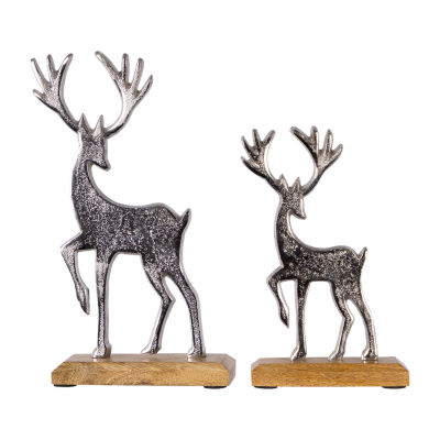 Northlight 10.5" Reindeer Metal 2-pc. Christmas Figurine