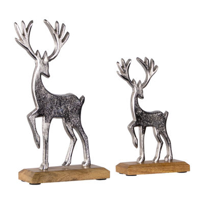 Northlight 10.5" Reindeer Metal 2-pc. Christmas Figurine