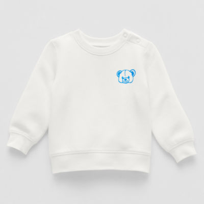 Okie Dokie Baby Boys Round Neck Fleece Long Sleeve Sweatshirt