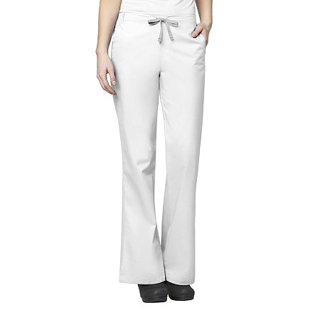 Wink Wonderwork 502 Flare Womens Plus Tall Tag Free Scrub Pants, 3x-large Tall, White