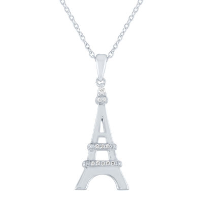 Diamond Accent "Explorer" Womens Diamond Accent Natural White Diamond Sterling Silver 18 Inch Pendant Necklace