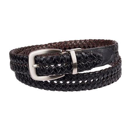 Stafford Braided Mens Reversible Belt, S (30-32), Brown