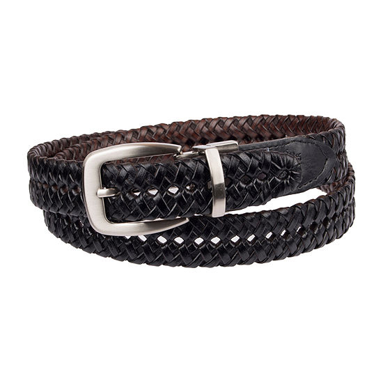 Stafford Braided Mens Reversible Belt, Color: Brown Black - JCPenney