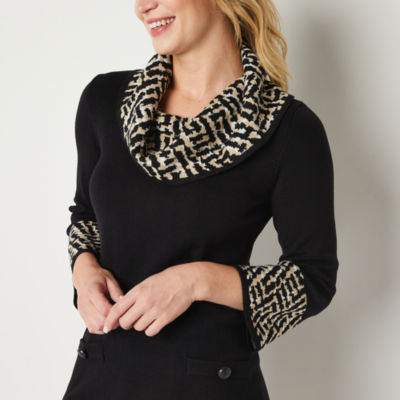 Jessica Howard Womens 3/4 Sleeve Sweater Dress
