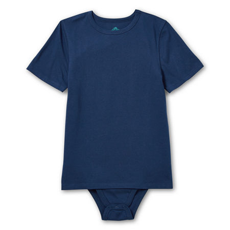 Thereabouts Little & Big Boys Adaptive Crew Neck Short Sleeve Bodysuit, Xl (18-20) Husky, Blue