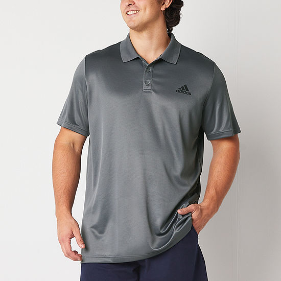 adidas Big and Tall Mens Short Sleeve Polo Shirt, Color: Grey Five ...