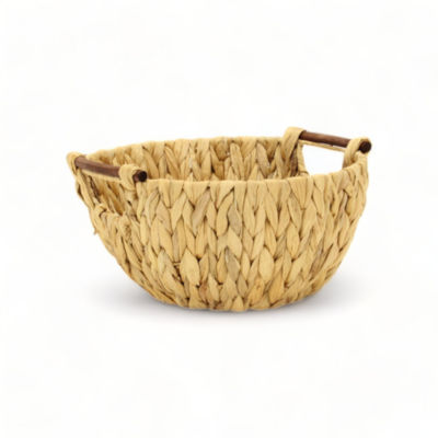 Baum Natural Rush Seagrass Set of 3 Decorative Storage Basket with Handles,  Color: Natural - JCPenney