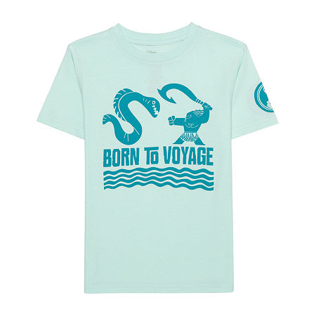 Disney Collection Little & Big Boys Maui Short Sleeve Moana Graphic T-Shirt, Xs (4), Blue