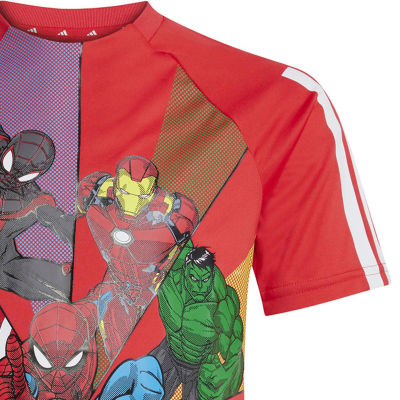 adidas x Disney Toddler & Little Boys Crew Neck Short Sleeve Loose Fit Avengers Graphic T-Shirt