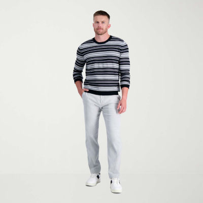 Haggar� Men's Stripe Ribbed Crewneck Sweater