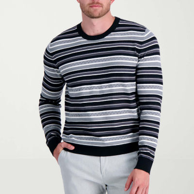 Haggar� Men's Stripe Ribbed Crewneck Sweater