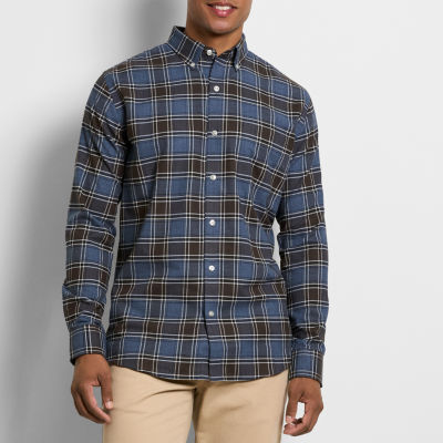 Van Heusen Men’s Long Sleeve Plaid Shirt – Heathered Broadcloth, Button-Down, Casual Comfort - View #4