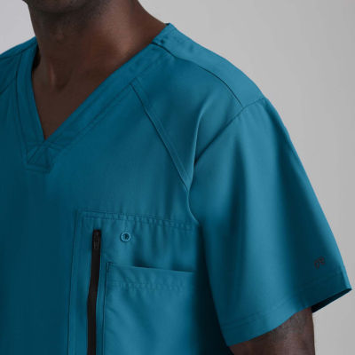 Barco One 0115 Amplify 5-Pocket Mens V Neck Tag Free Stretch Fabric Moisture Wicking Short Sleeve Scrub Top