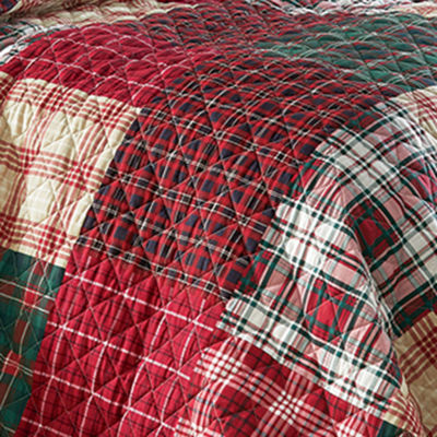 North Pole Trading Co. Holiday Plaid Patchwork Quilt Set