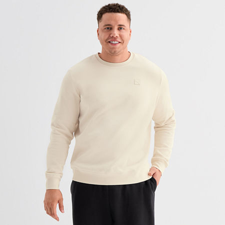 PUMA Mens Crew Neck Long Sleeve Big and Tall Sweatshirt, X-large Tall, Beige