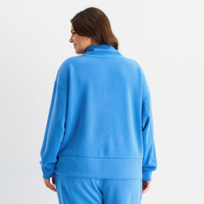 Stylus Womens Plus Funnel Neck Long Sleeve Sweatshirt