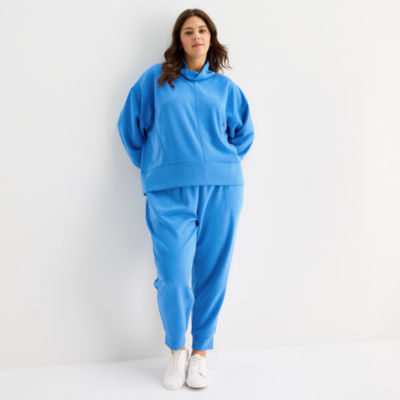 Stylus Womens Plus Funnel Neck Long Sleeve Sweatshirt