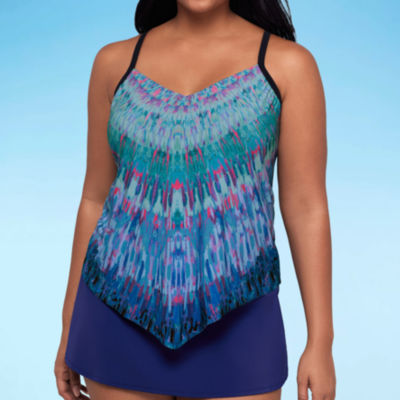 Trimshaper Womens Tie Dye Tankini Swimsuit Top