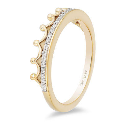 Womens 1/10 CT. T.W. Natural White Diamond 10K Gold Princess Wedding Band