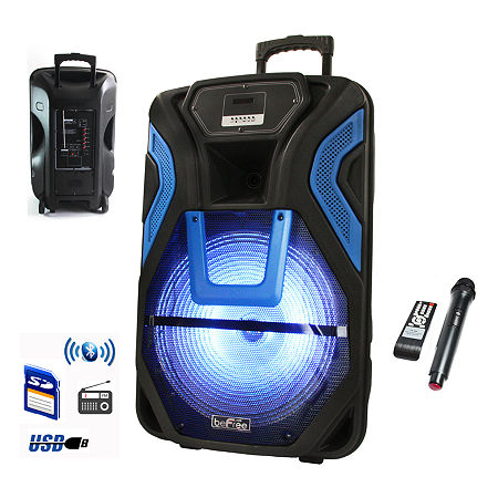 BeFree Sound 15 Inch Rechargable Bluetooth PA Speaker System With SD/FM/USB., One Size, Black -  BFS-5700