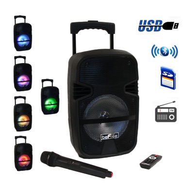 BeFree Sound 8 Inch Portable Bluetooth PA Speaker System, Color Black