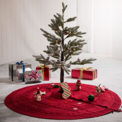 Glitzhome Knitted Indoor Tree Skirt