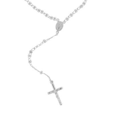 Miraculous Medal Womens Sterling Silver Rosary Necklaces