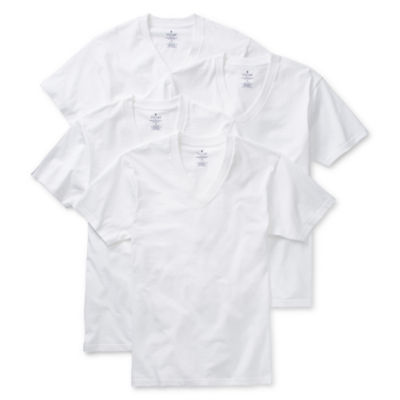 Stafford Heavyweight Mens 4 Pack Short Sleeve V Neck T-Shirt Big