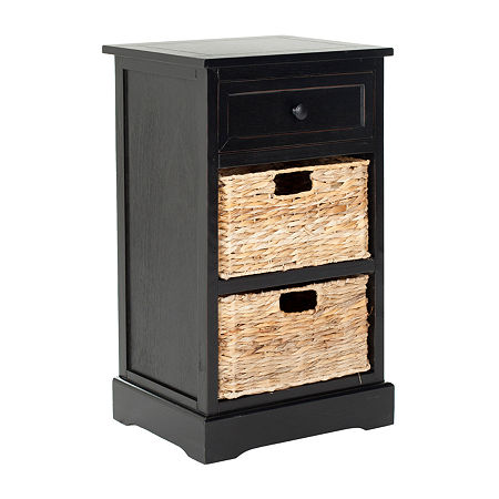 Carie 3-Drawer Storage End Table, One Size, Black