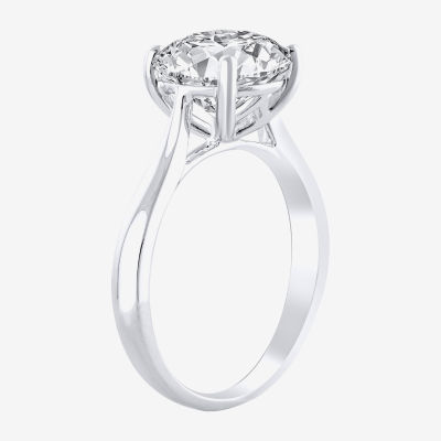 (I-J / SI2) Womens 3 CT Lab Grown White Diamond in 14K Gold Round Solitaire Engagement Ring