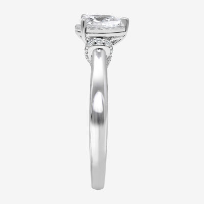 (I / I1) Womens 1 CT. T.W. Lab Grown White Diamond 10K or 14K Gold Pear Solitaire Engagement Ring