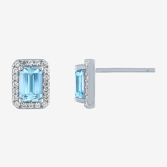 Limited Time Special! Genuine Blue Topaz Sterling Silver 8mm Stud Earrings