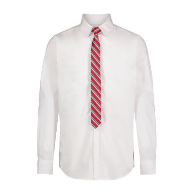 Van Heusen Little & Big Boys Adaptive Point Collar Long Sleeve Shirt + Tie Set