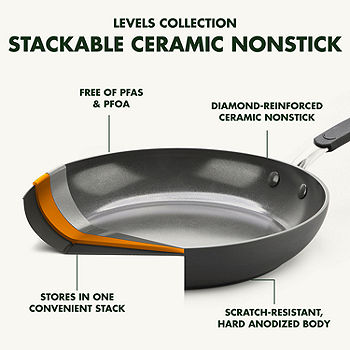 GreenPan Lima 12 Hard Anodized Non-Stick Frying Pan-JCPenney, Color: Gray