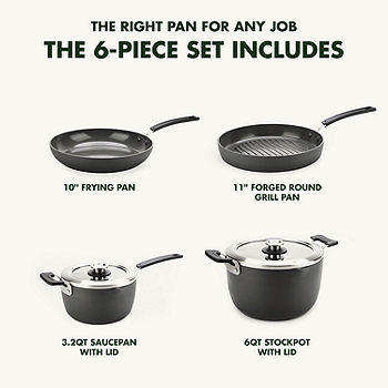 Levels Hard Anodized Stackable Ceramic Nonstick 11-Piece Cookware