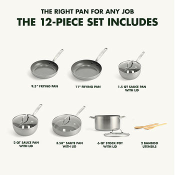 GreenPan Chatham Hard Anodized Healthy Ceramic Nonstick 10 Piece Cookware  Pots and Pans Set, Frying Pan Skillets, Saucepans, Saute Pan, Stockpot