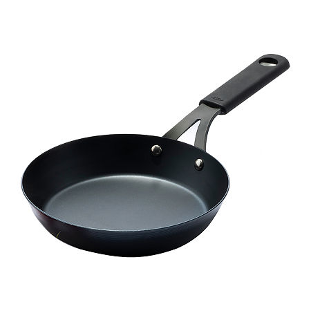 OXO Black Steel 8" Frying Pan with Silicone Sleeve, One Size, Black