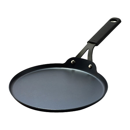 Oxo Black Steel 10" Crepe Pan With Silicone Sleeve In Black