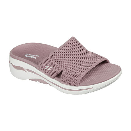  Womens > shoes > Wedge Sandals-Skechers Womens Go Walk Arch Fit Worthy Wedge Sandals