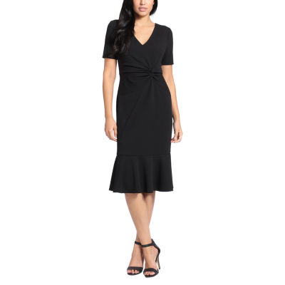 London Style Short Sleeve Midi Fit + Flare Dress JCPenney