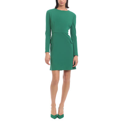 Clover And Sloane Womens Long Sleeve Sheath Dress